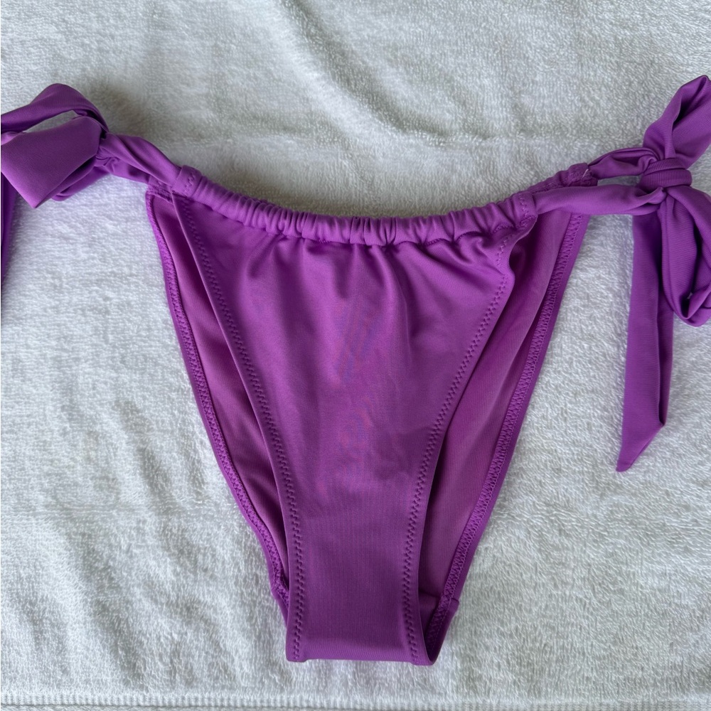 H&M, Purple Bikini Bottoms with Side Ties, Size 4